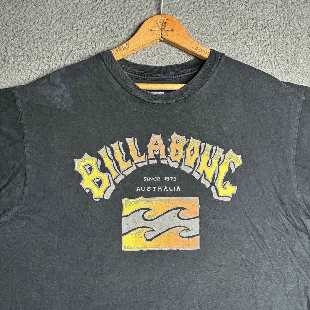 Vintage Billabong T Shirt Mens Large Black Surf Skate Y2K Grunge